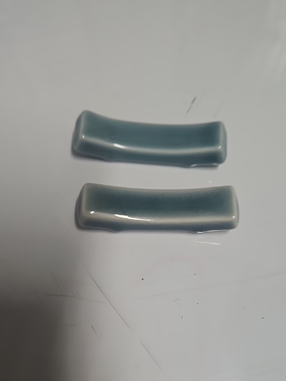 Ceramic Chopstick Rests in Seafoam Blue (Pair)